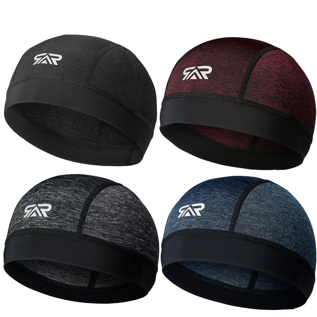 Cooling Moisture Sweat Wicking Dome Skull Cap Helmet Liner Bald Sport Beanie Hat