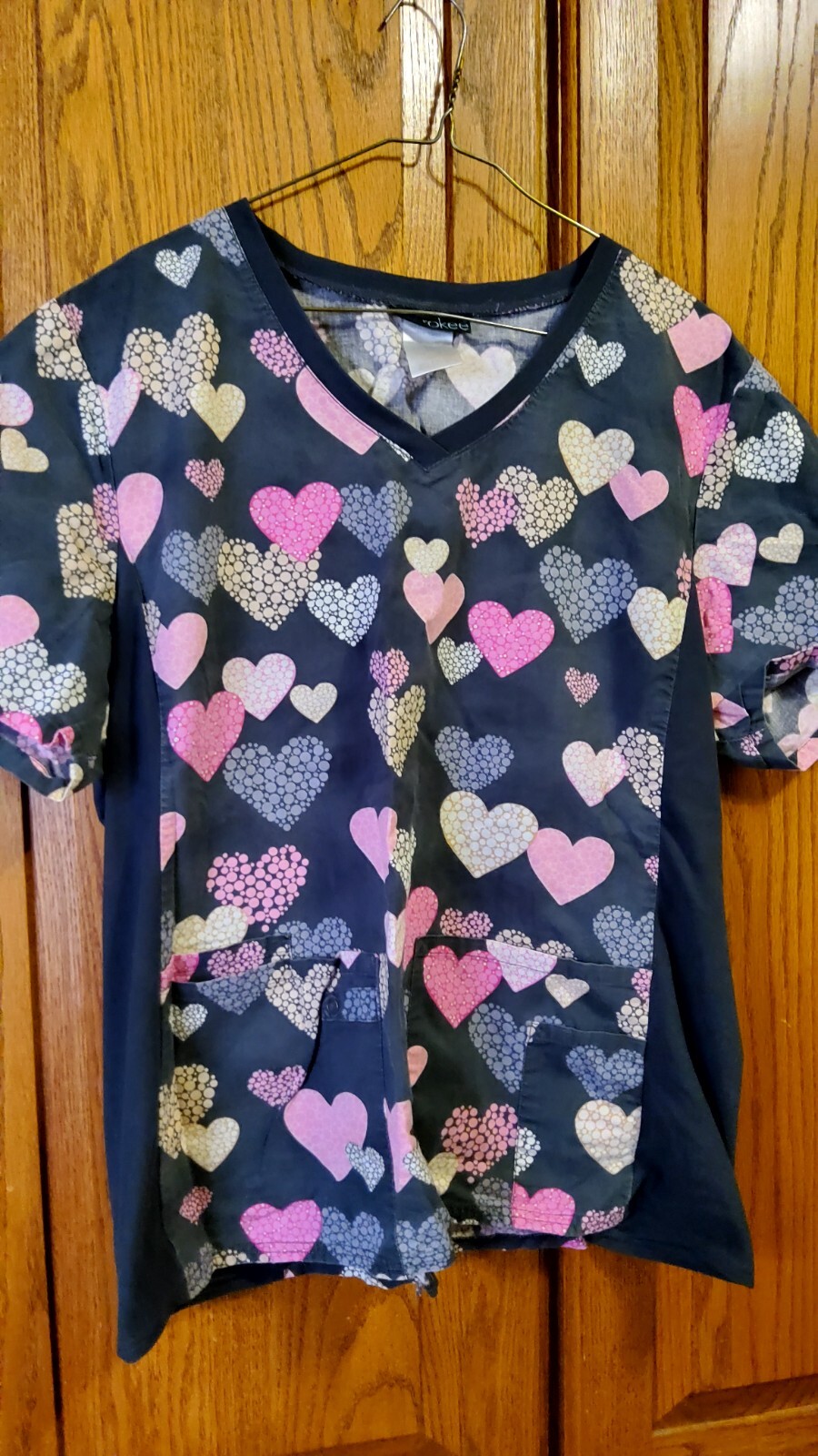 Cherokee Scrub Top XL Short Sleeves Arm Pit To Arm Pit 24 In. (B21)