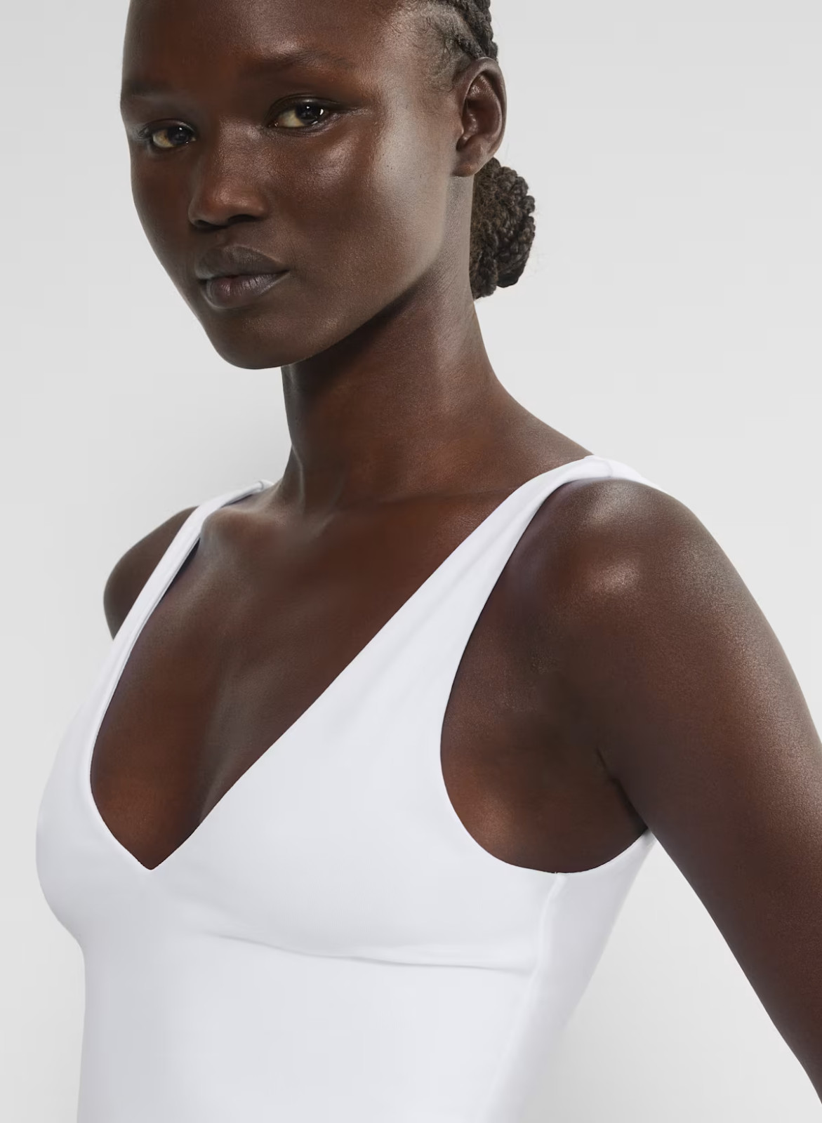 NEW Aritzia Babaton Optimist Contour Cotton Poplin Fit Flare Micro Dress White L