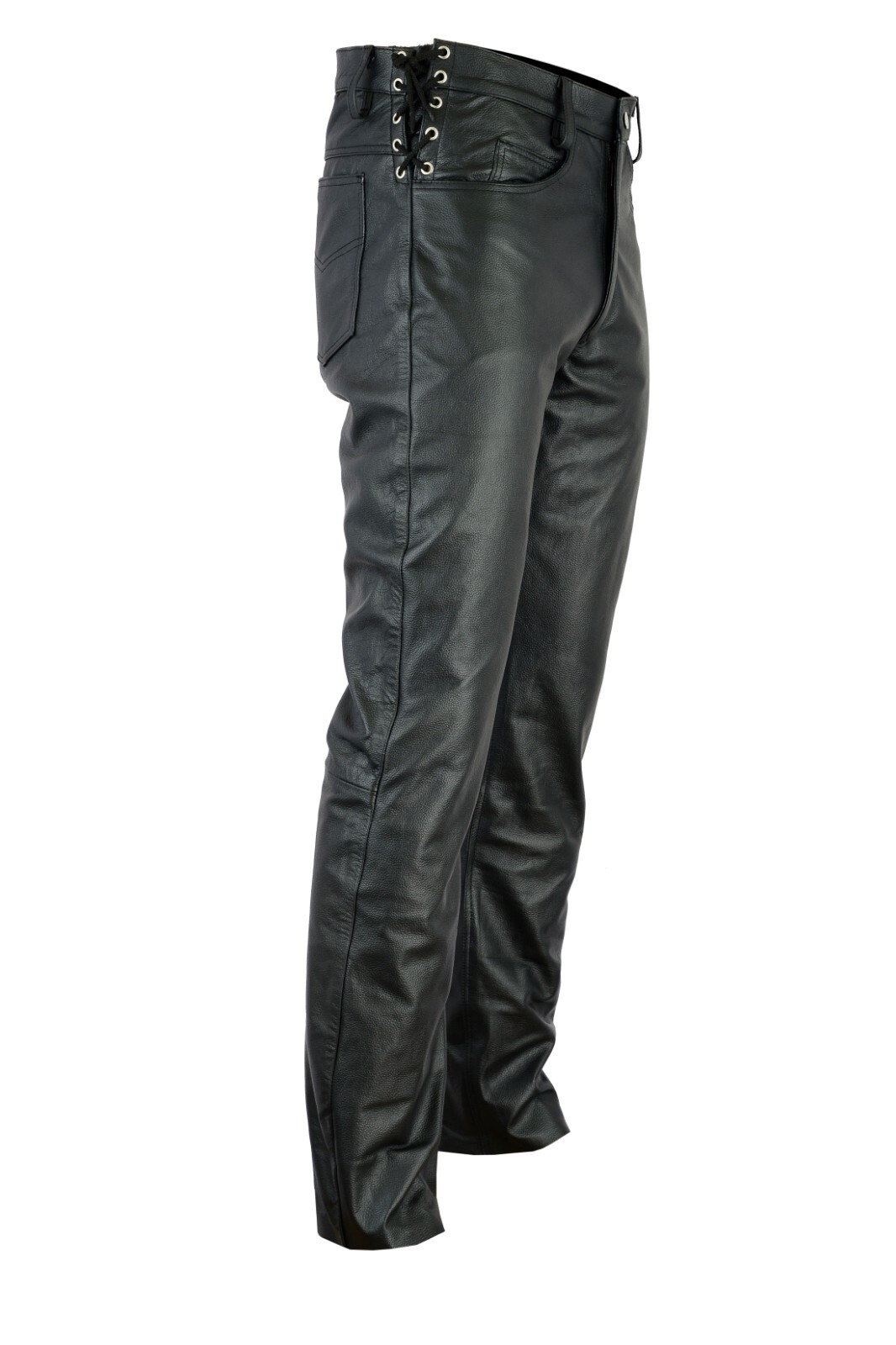 Length 28-36 Waist 30-44 Adjustable Waist Laces Pants Men’s Genuine Leather Pant