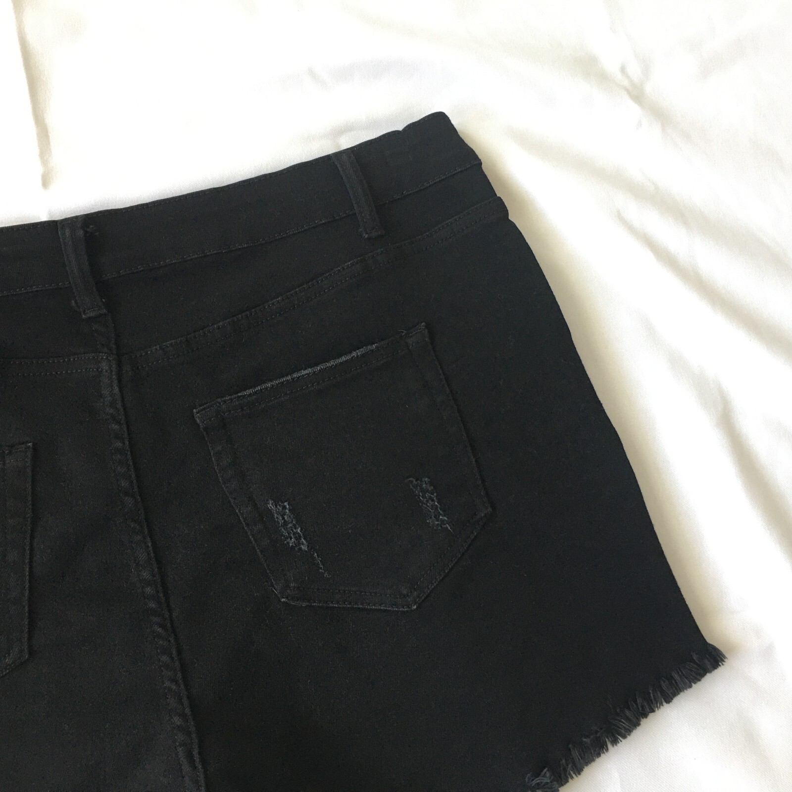 Distressed Womens Black Denim Short High Rise 17 33 Blue Savvy Pockets Stretchy