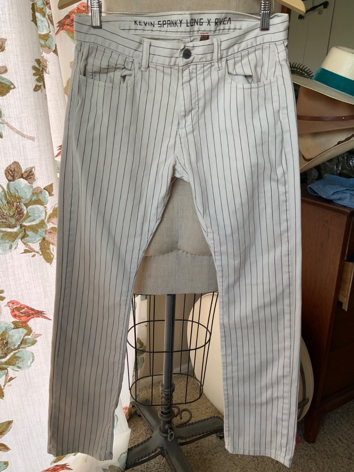 Kevin Spanky RVCA Striped Baseball Like Cotton Mens Pants Size 32X30