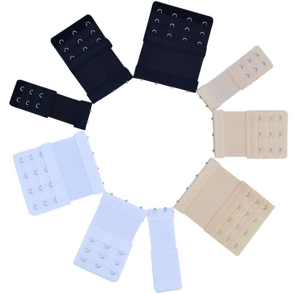 Bantoye 9pcs Bra Extender 2 Hooks/3 Hooks/4 Hooks Nylon Elastic Back Bra Band…