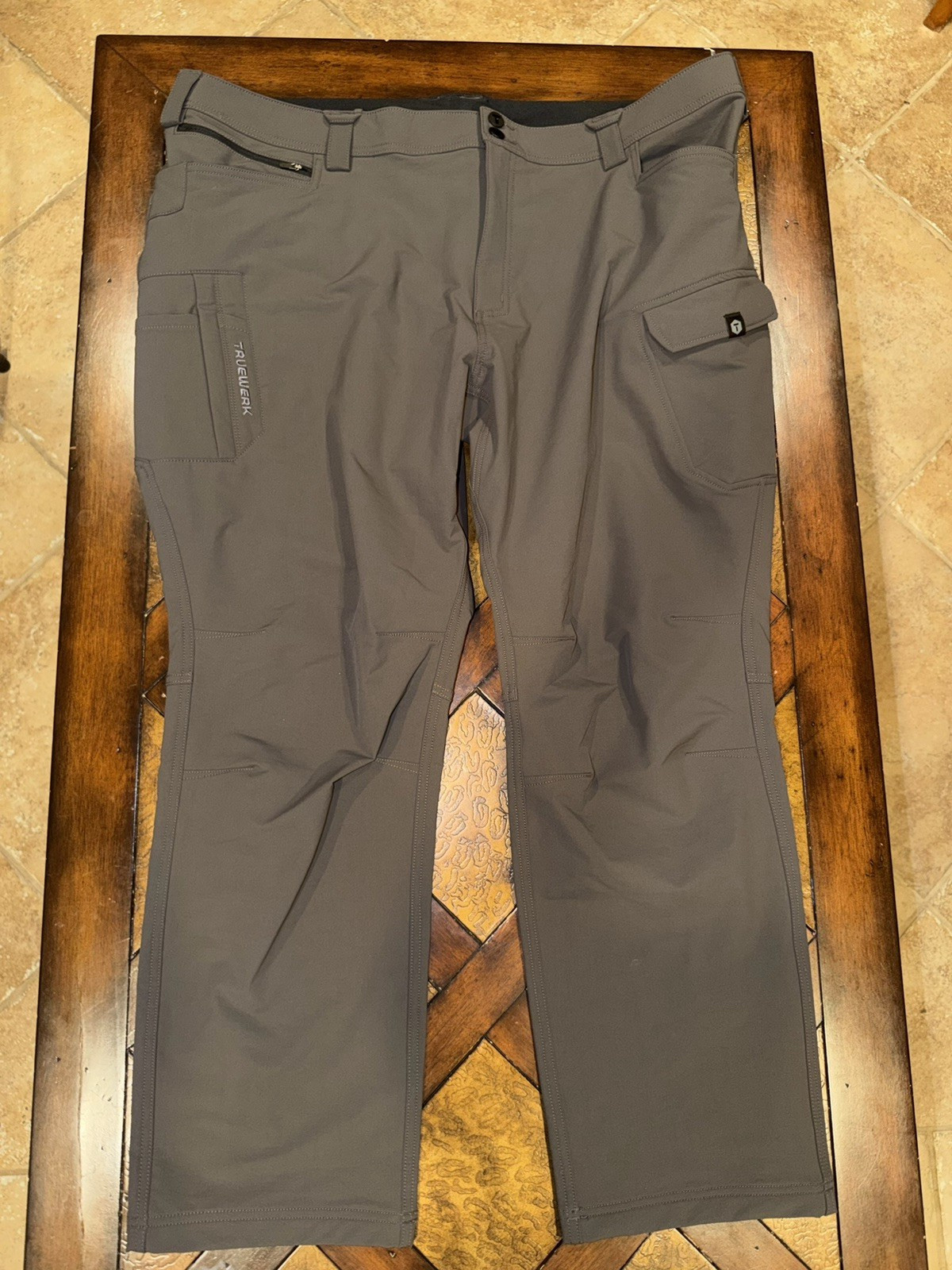 Truewerk Pants Mens 44×30 Gray T2 Werkpant Stretch Cargo Workwear Outdoor EUC