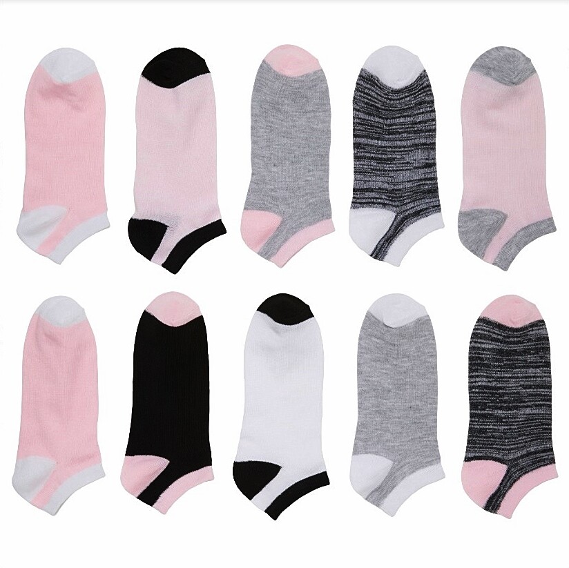 10 Pairs Womens BUM Equipment Light Weight Shoe 5-9 Assorted No Show Socks