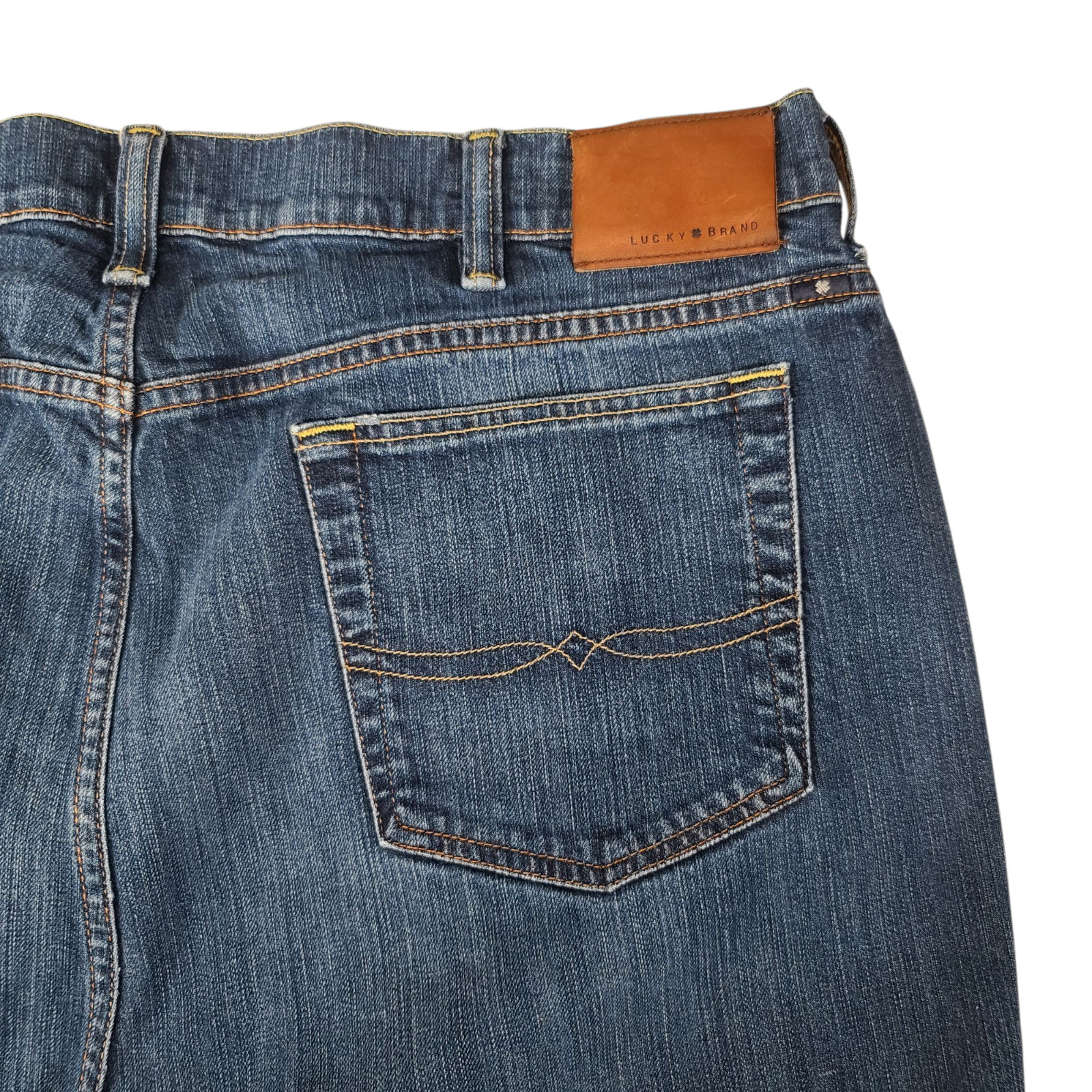 Lucky Brand 181 Relaxed Stretch Rugged Blue Denim Jeans Mens 44×30 (42×27)