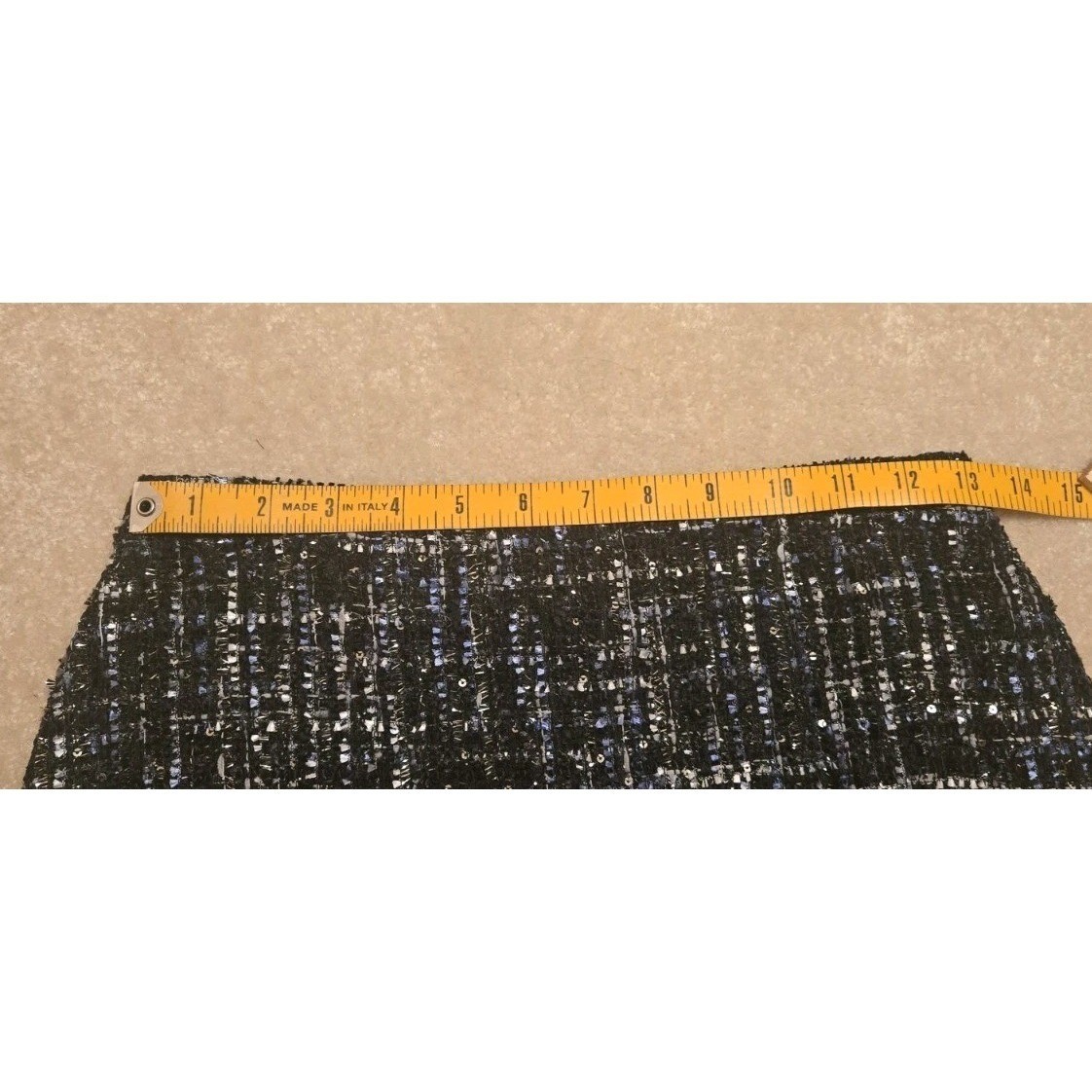 Boston Proper Tweed Skirt Women’s 2 Multi Colored (Black, Blue, And White)
