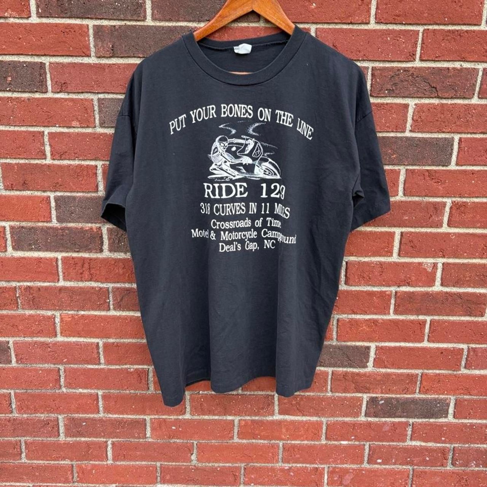 Rare vintage 90s biker ride 129 tail of the Dragon t shirt rare mens xl