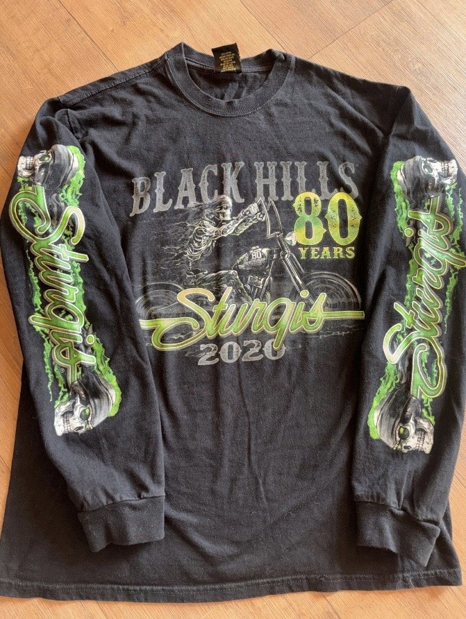 Hot Leathers Sturgis 80 Years 2020 Black Men’s Long Sleeve T-Shirt M