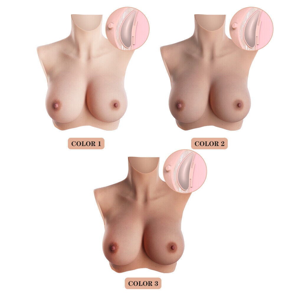 Minaky 8G L Size Silicone Breastplate Breast Forms Fake Boobs With Bloodshot Cos