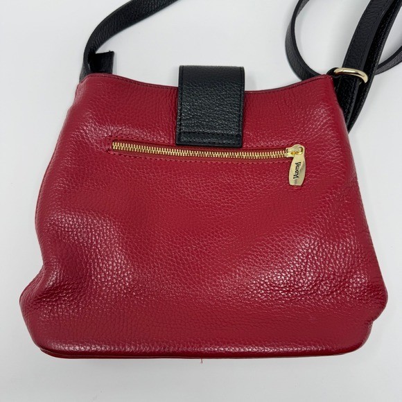 Valetnia Red Black Made in Italy Women’s Leather Purse 7.25×9.75×3