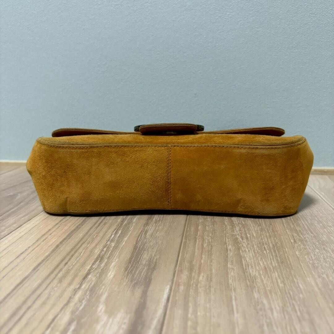 Salvatore Ferragamo One Shoulder Bag Gancini Suede Camel Vintage Auth From Japan
