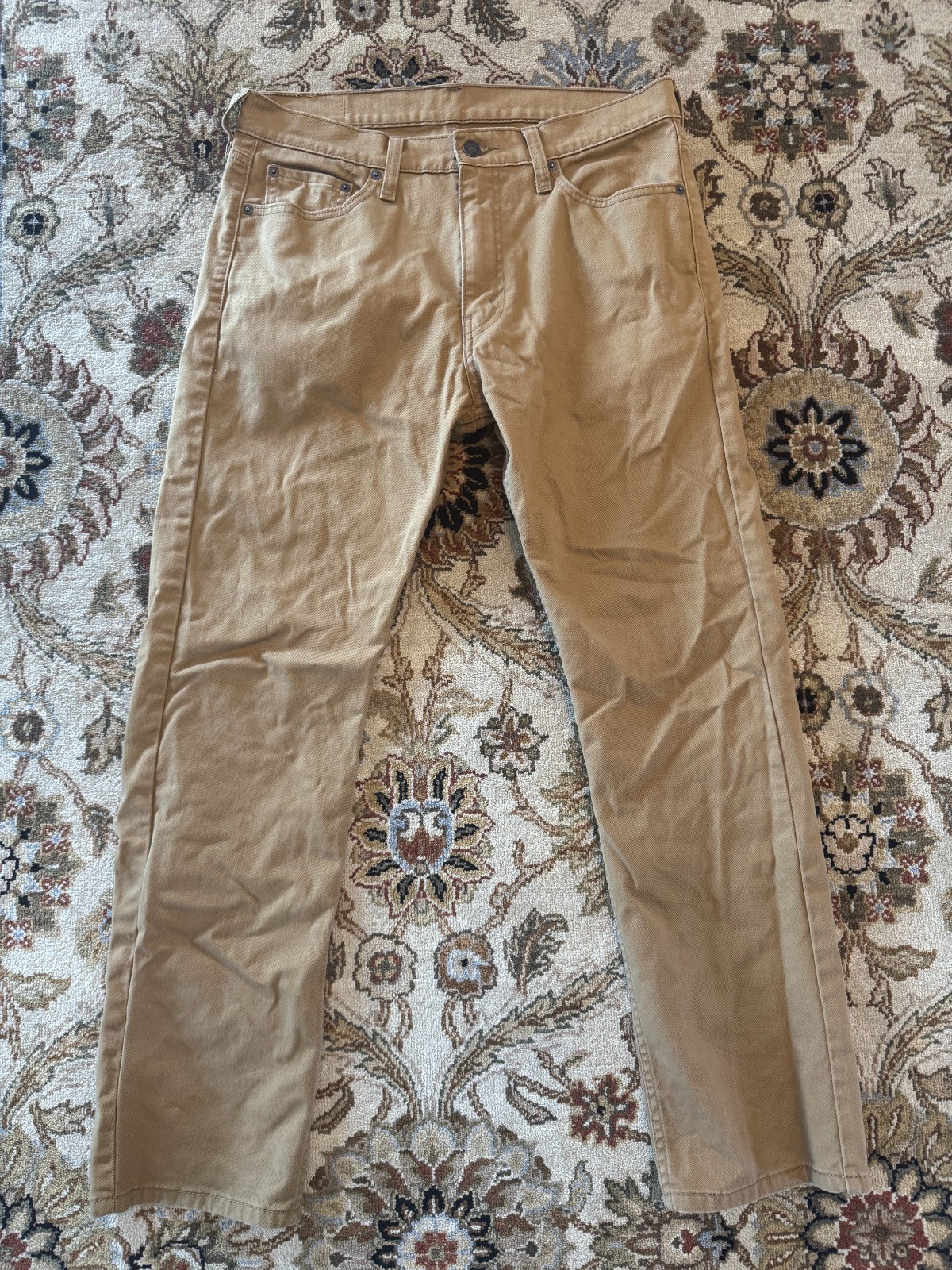 Levis 513 Slim Straight Denim Jeans Mens 33×30 Beige