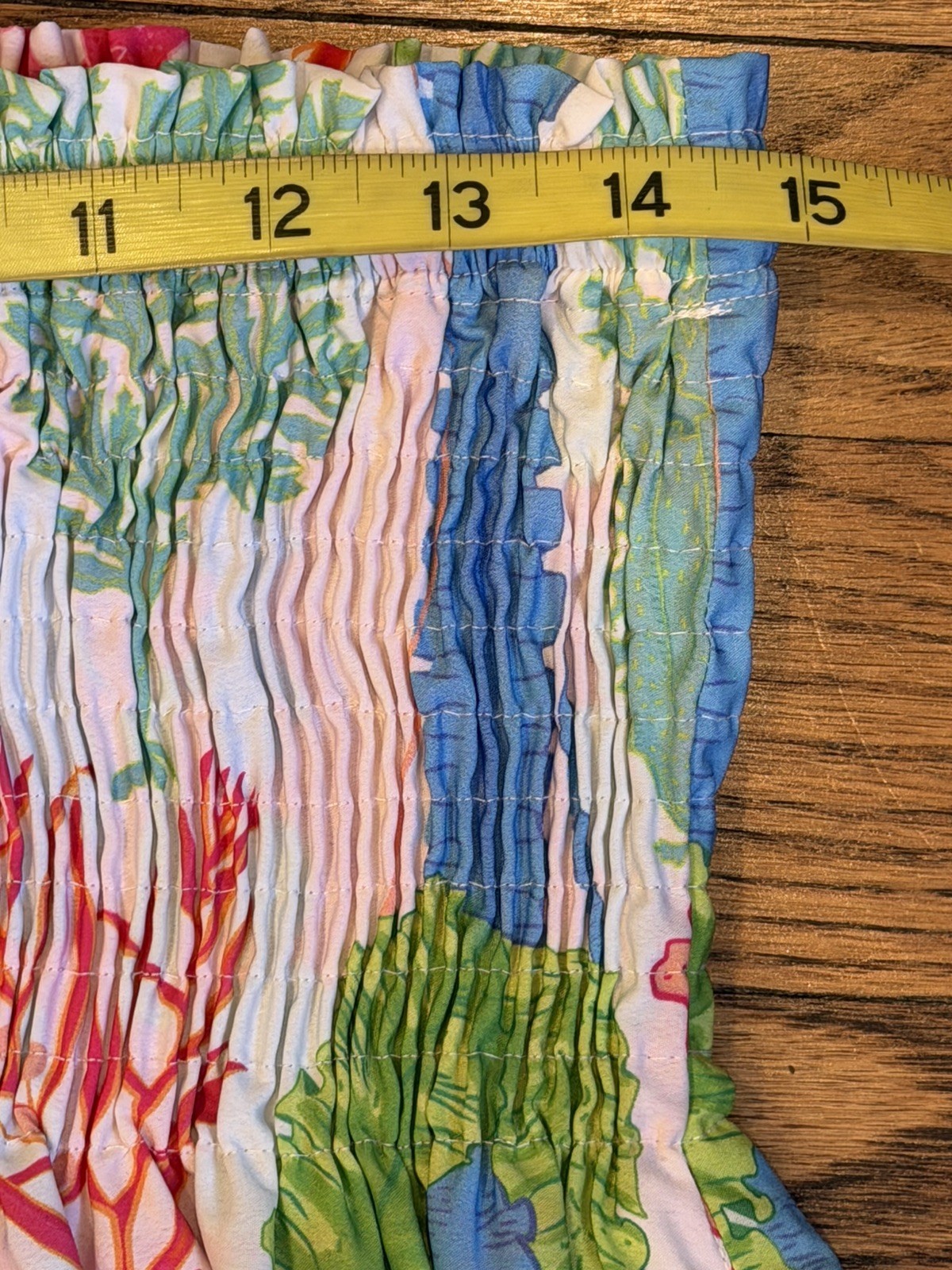 Gretchen Scott Coral Seaweed Print Smocked Maxi Skirt OS White Pink Green