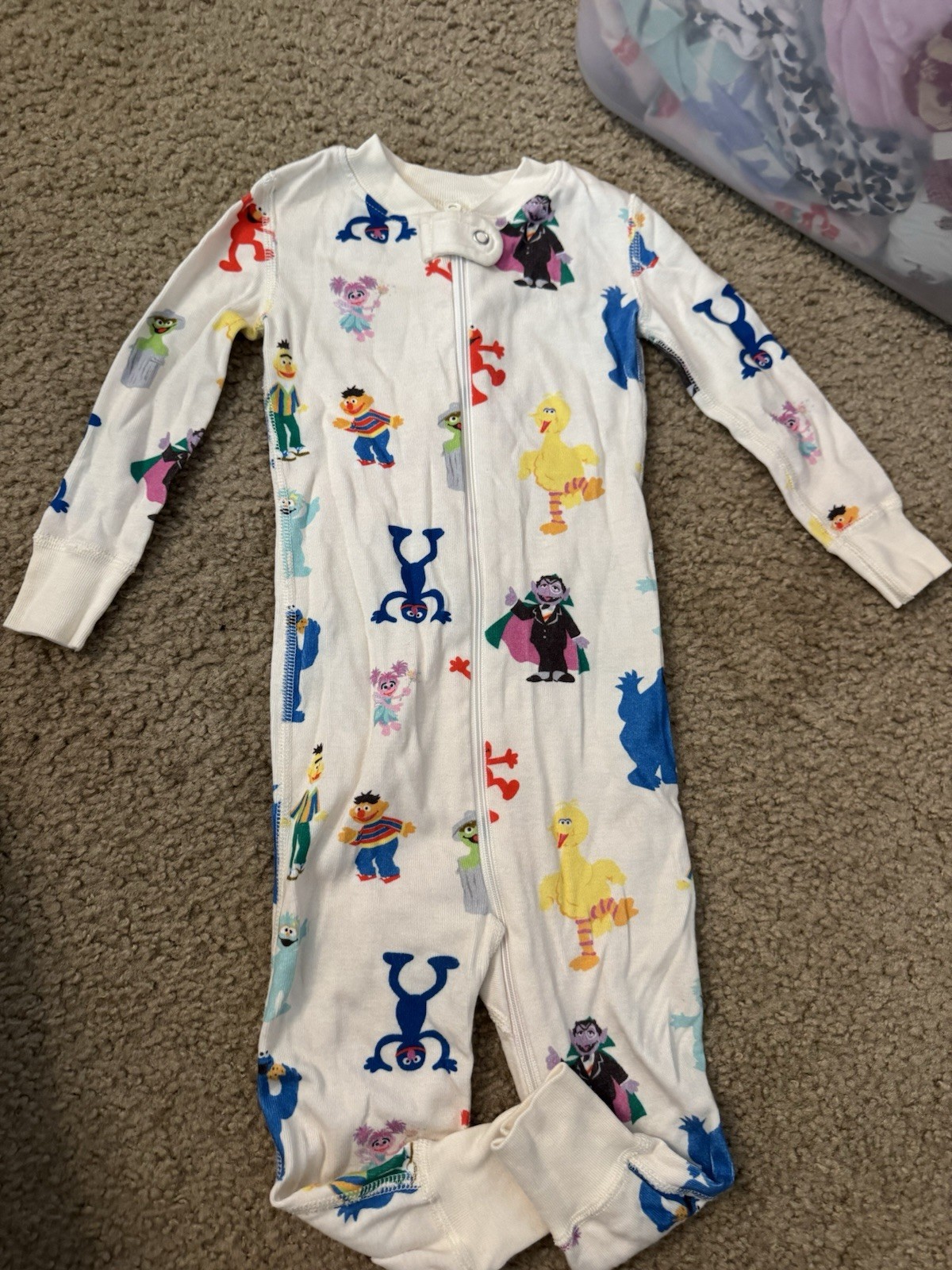 Hannah Andersson Sesame Street One Piece Pajama Bodysuit Size 18-24 Months