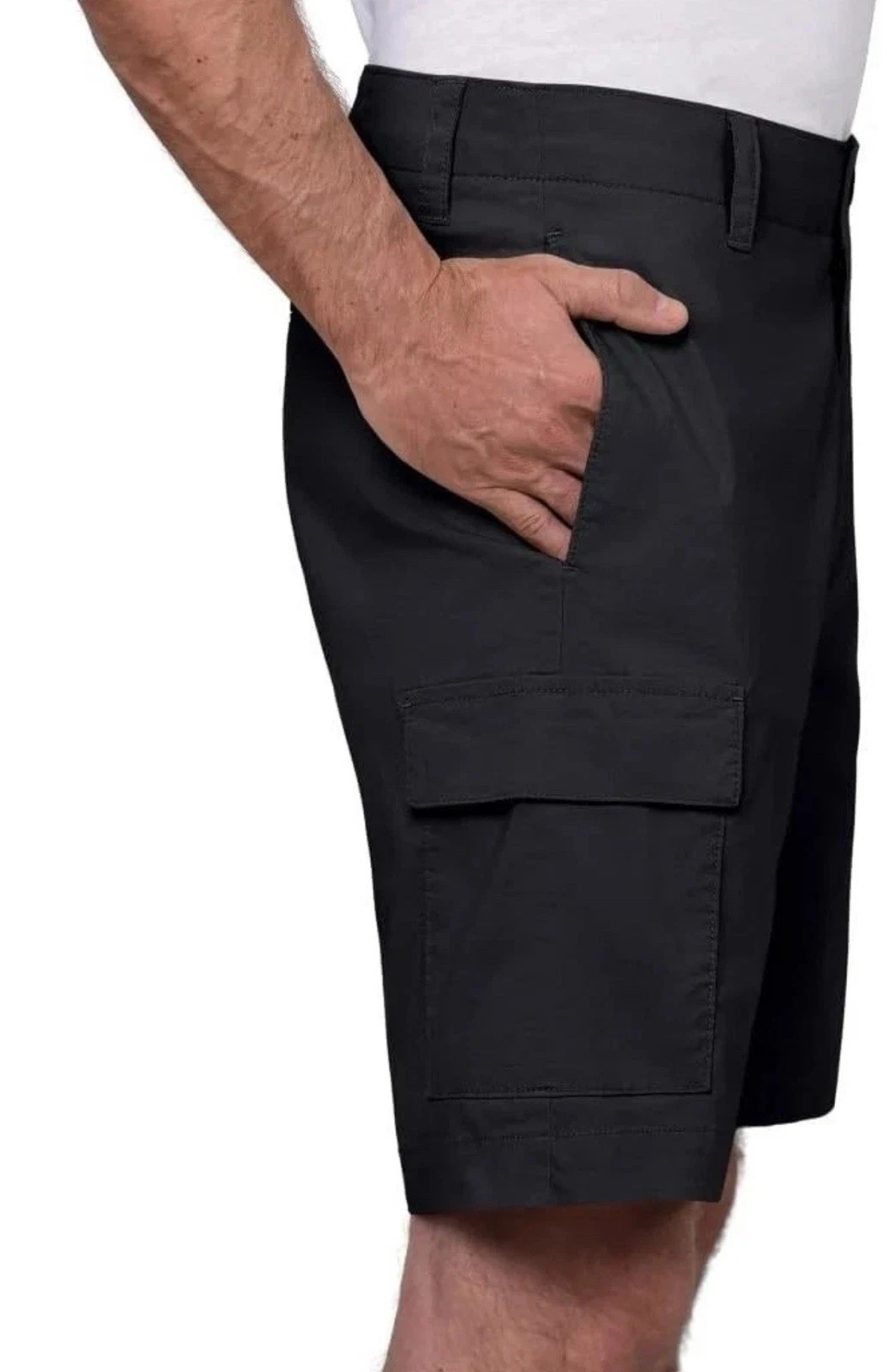 Wearfirst Mens Cargo Short Black Sz L 9in Inseam Stretch Soft Touch Comfort