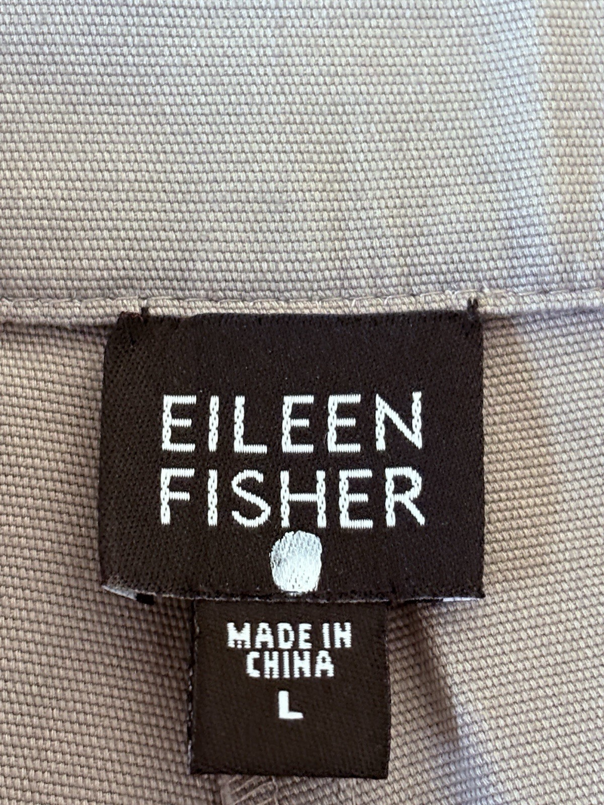 Eileen Fisher Pants Taupe Size Large Wide Leg 37” X 31” 97% Cotton / 3% Spandex