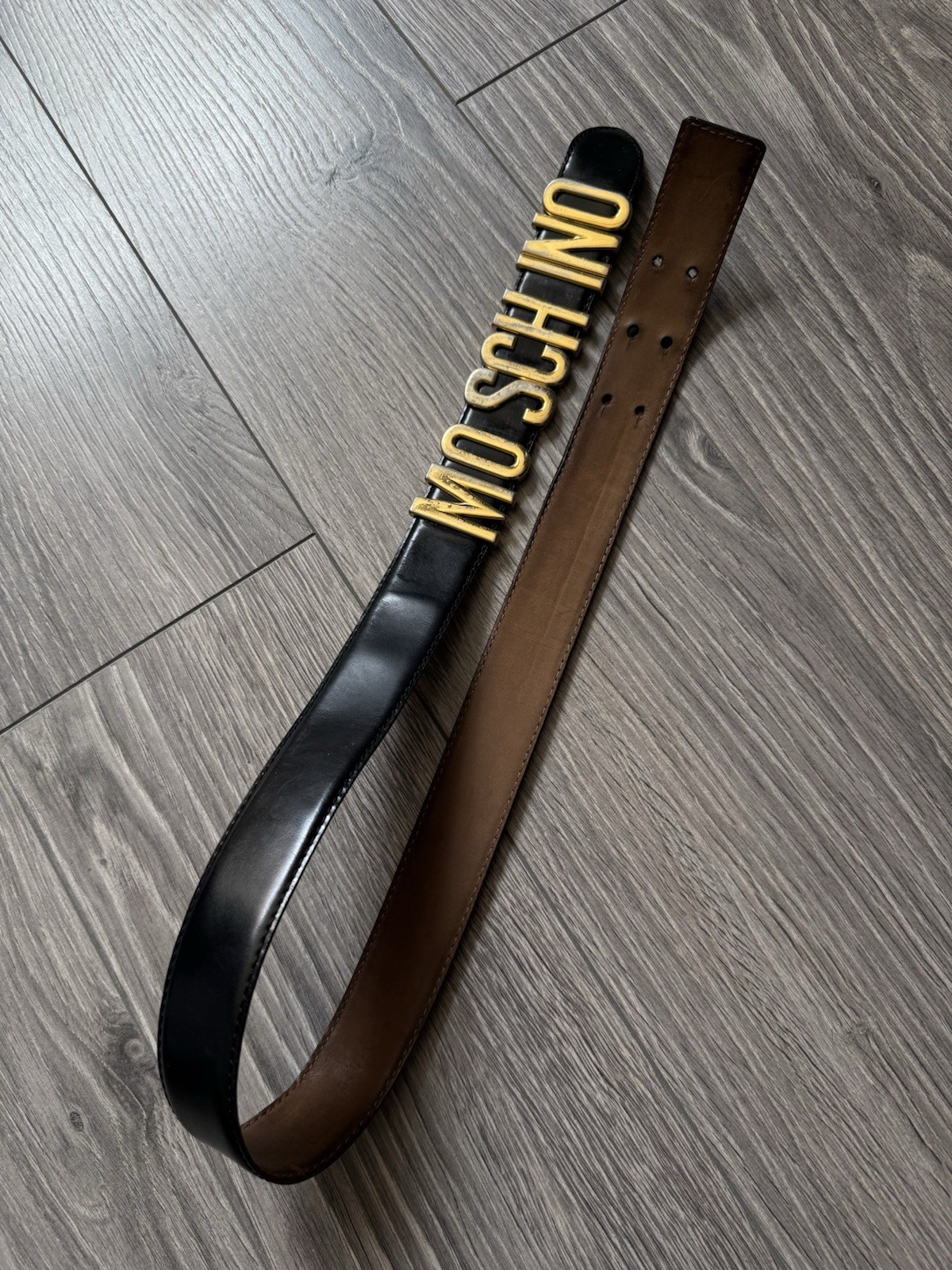 Moschino Redwall Leather Belt OS