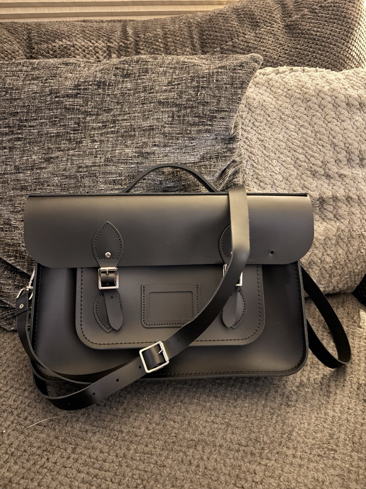 Cambridge Satchel (15 Inch Batchel) In Black Leather