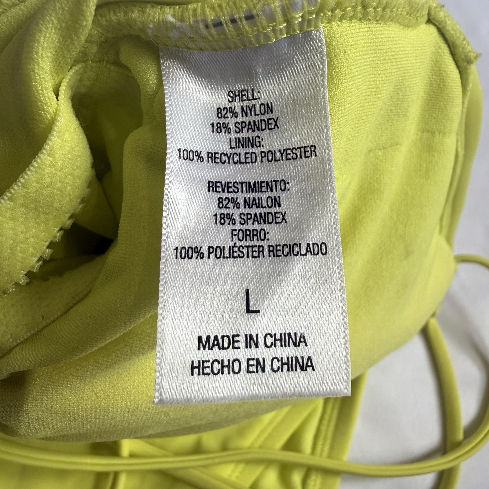 Unbranded Women Size L Electric Yellow One-Piece Swimsuit Strappy Back