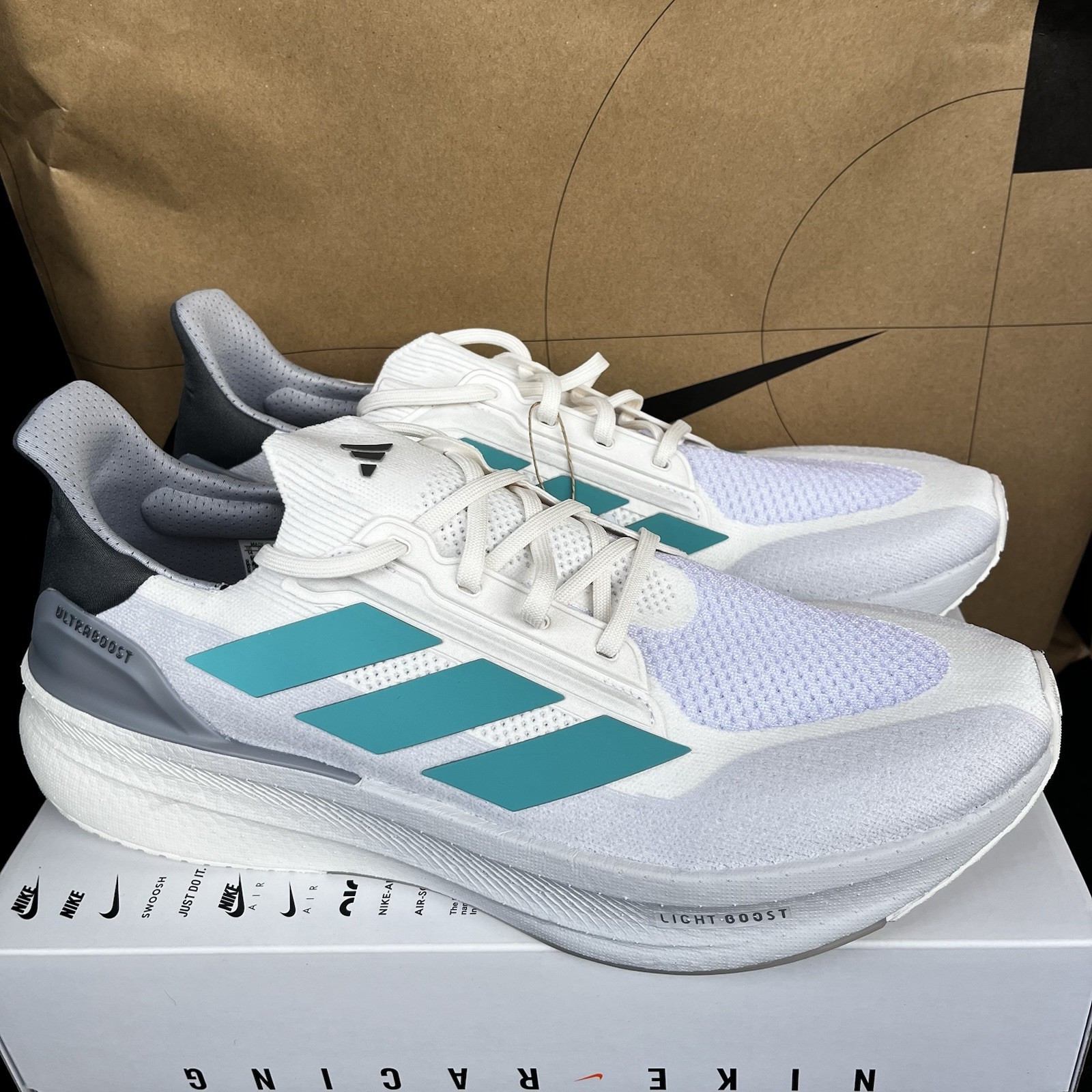 NEW adidas Ultraboost 5X NBY White Teal Dash Grey NBY J13244 Mens Size 14