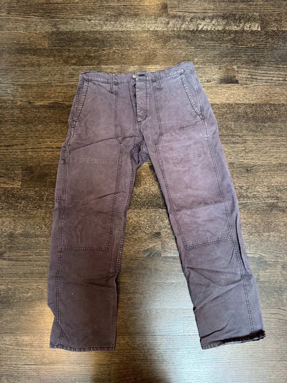 Madewell Pants Mens 33×30 Gray Straight Carpenter Double Knee Button Fly