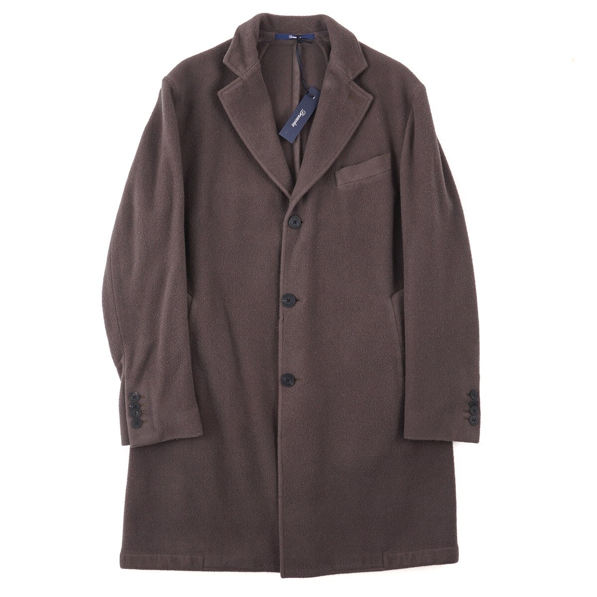 Drumohr F/W 24-25 Soft Textured Garment-Washed Wool Overcoat 40R (Eu50) Coat NWT