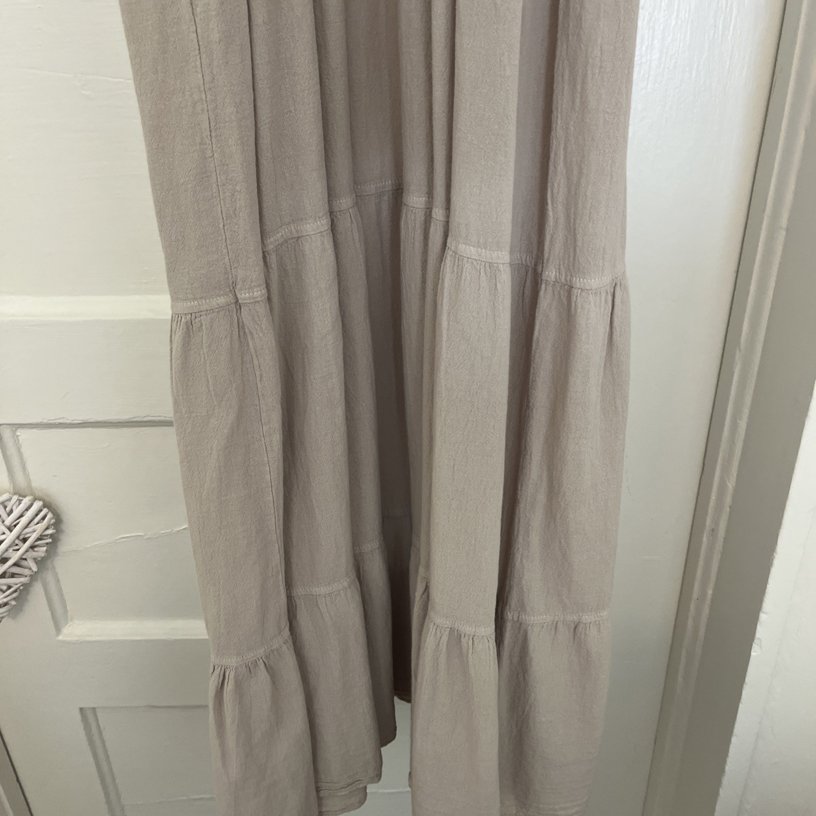 SEASPICE Resortwear Samantha Maxi Dress Baby Beige 100% Peruvian Cotton XL Boho
