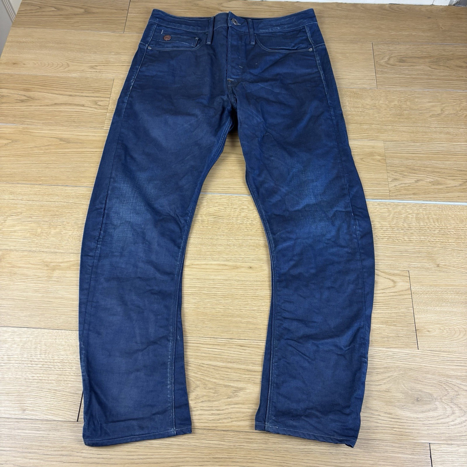 G-Star Raw Dark Blue Denim Type C 3D Loose Tapered Jeans W32 L32 Men’s Button