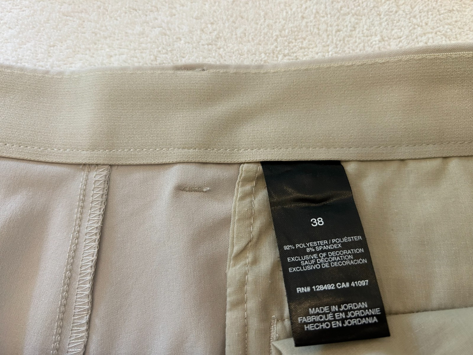 Greg Norman Golf Shorts Men Size 38 Beige Stone Flat Front Polyester