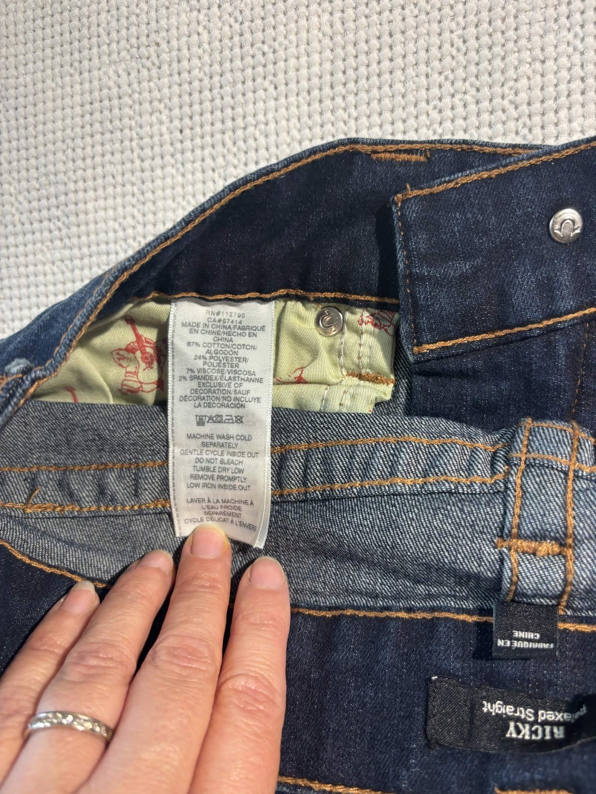 True Religion Ricky Relaxed Straight Jeans Dark Wash Men’s Size 30
