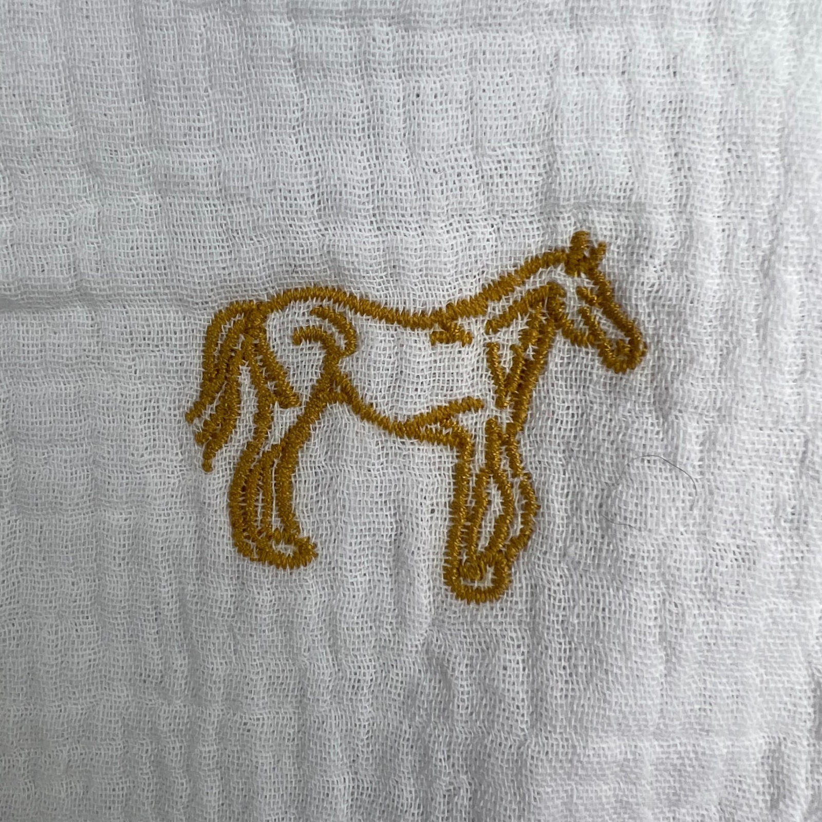 Philosophy Republic Clothing White Gauze Horse Embroidered Button Down Shirt M