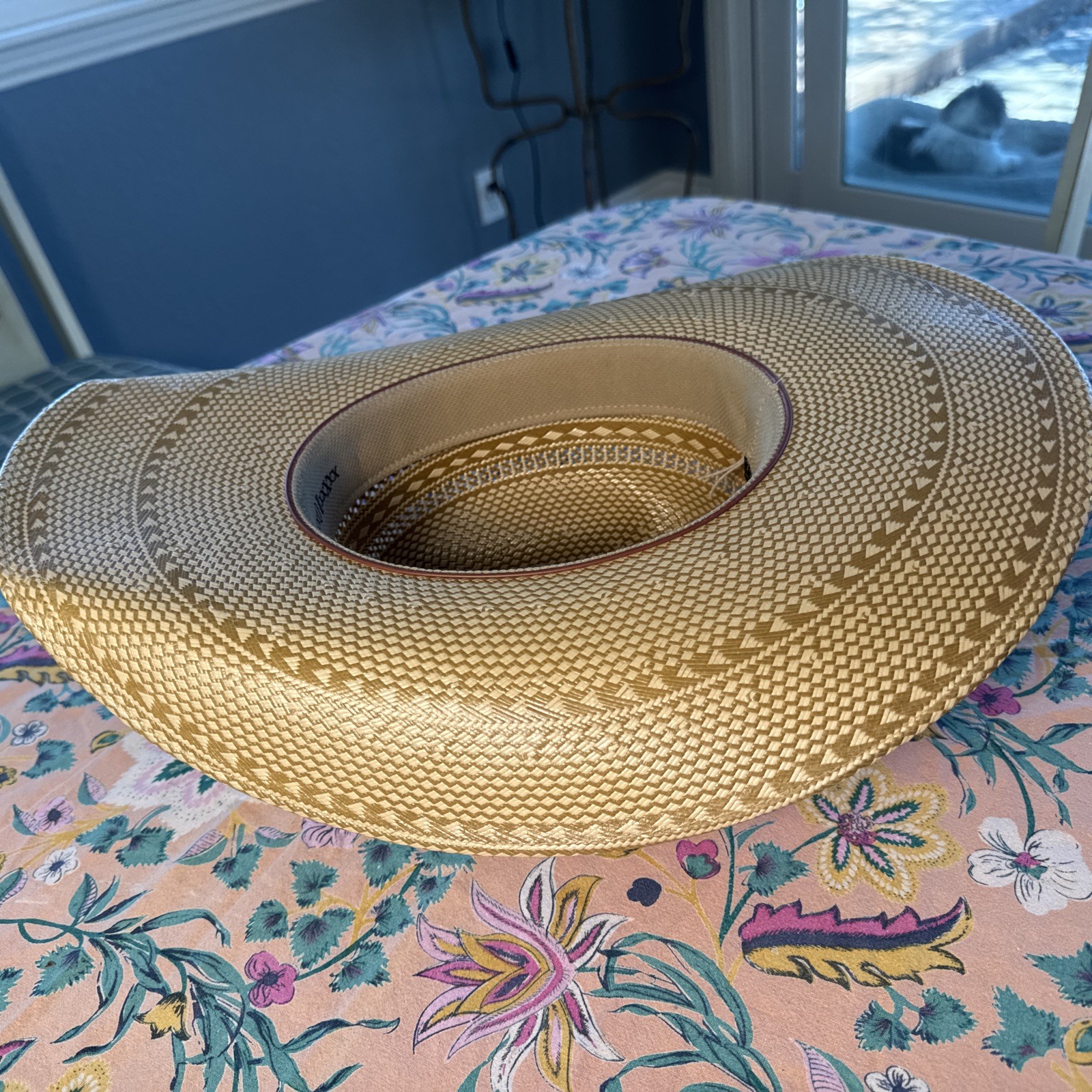 Larry Mahan’s 10X LAREDO Straw Leather Belted Western Cowboy Hat Men 7 3/8 MINT