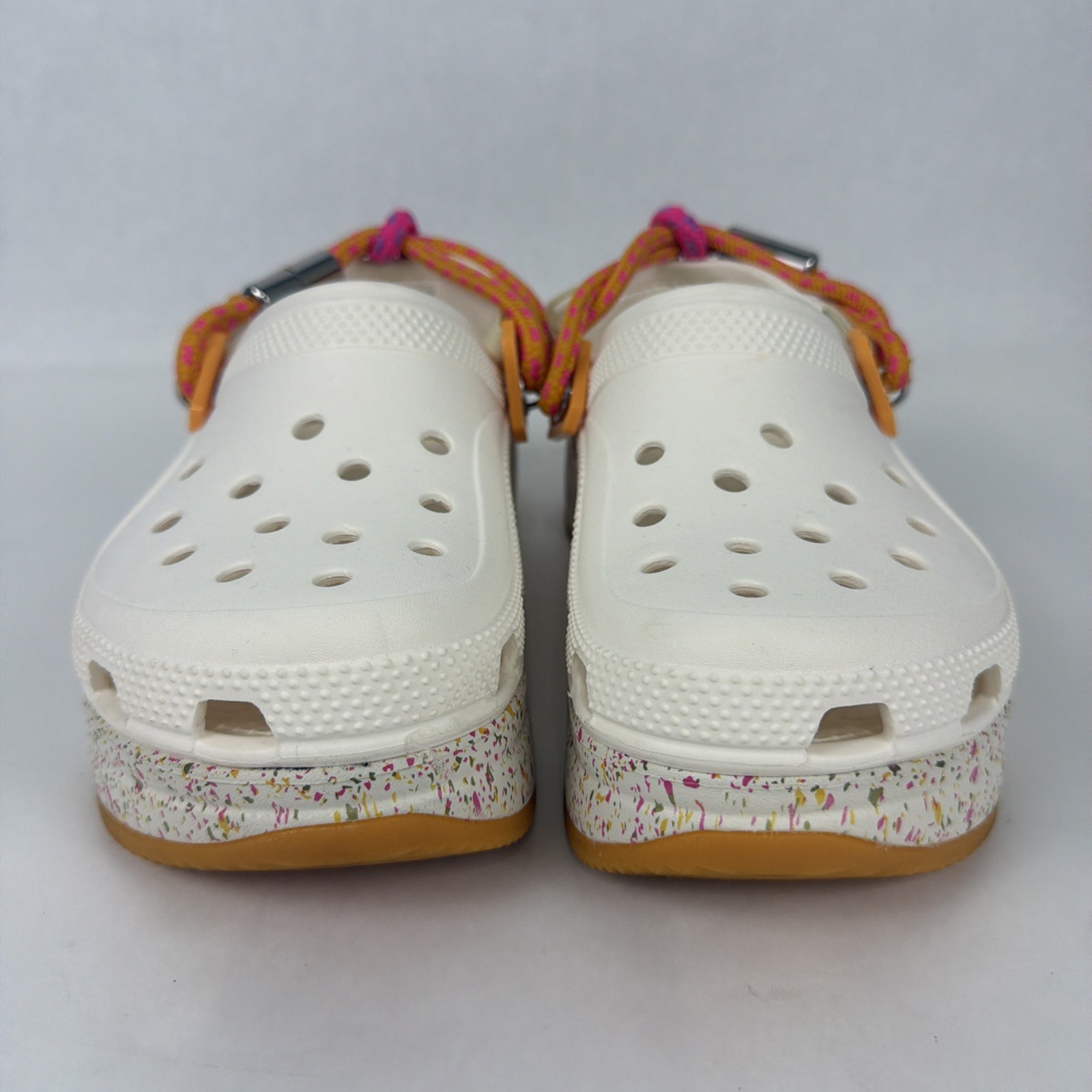 Crocs Hiker Xscape Festival Clogs Orange Speckled Confetti Sandal Size W6 M4