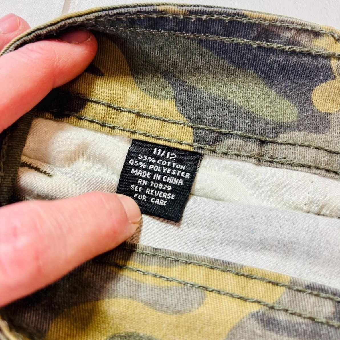 Vintage Y2K Camo Utility Grunge Micro Mini Skirt Size 11 12