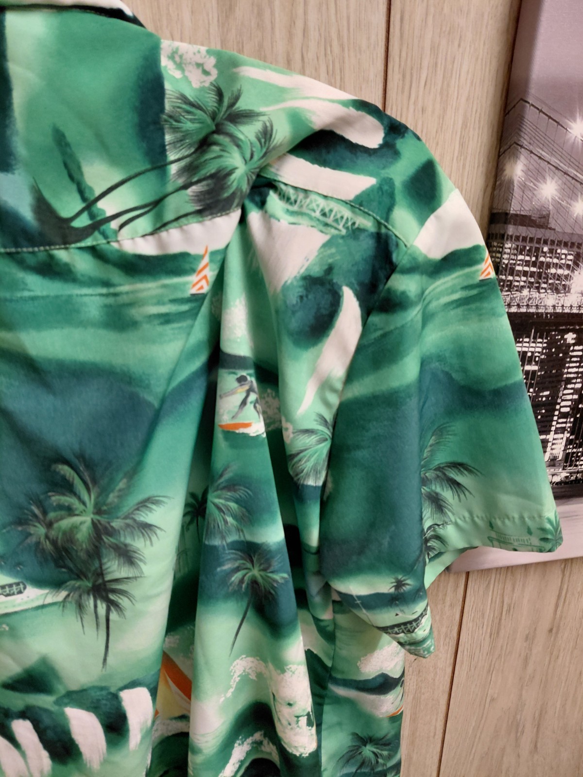 Vtg 70’s Kennington Loop Collar Beach Hawaiian Aloha Polyster Men’s Shirt L