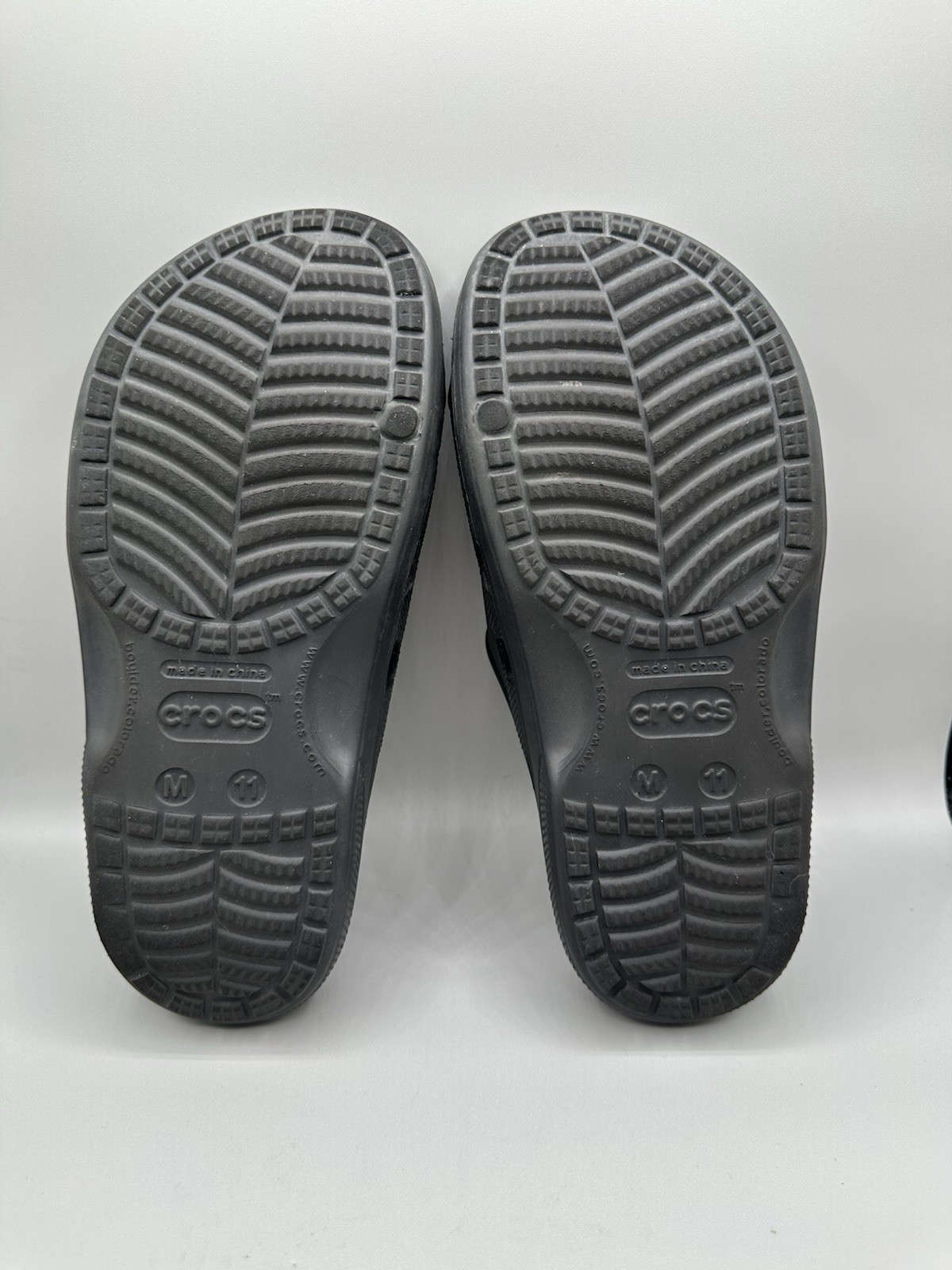 Crocs Baya Slide Open Toe Sandals Men 11 Black Rubber