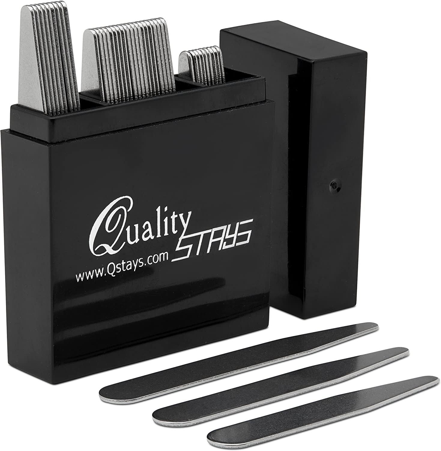 Metal Collar Stays Set of 40 for Dress Shirts, 3 Sizes in Divided Box