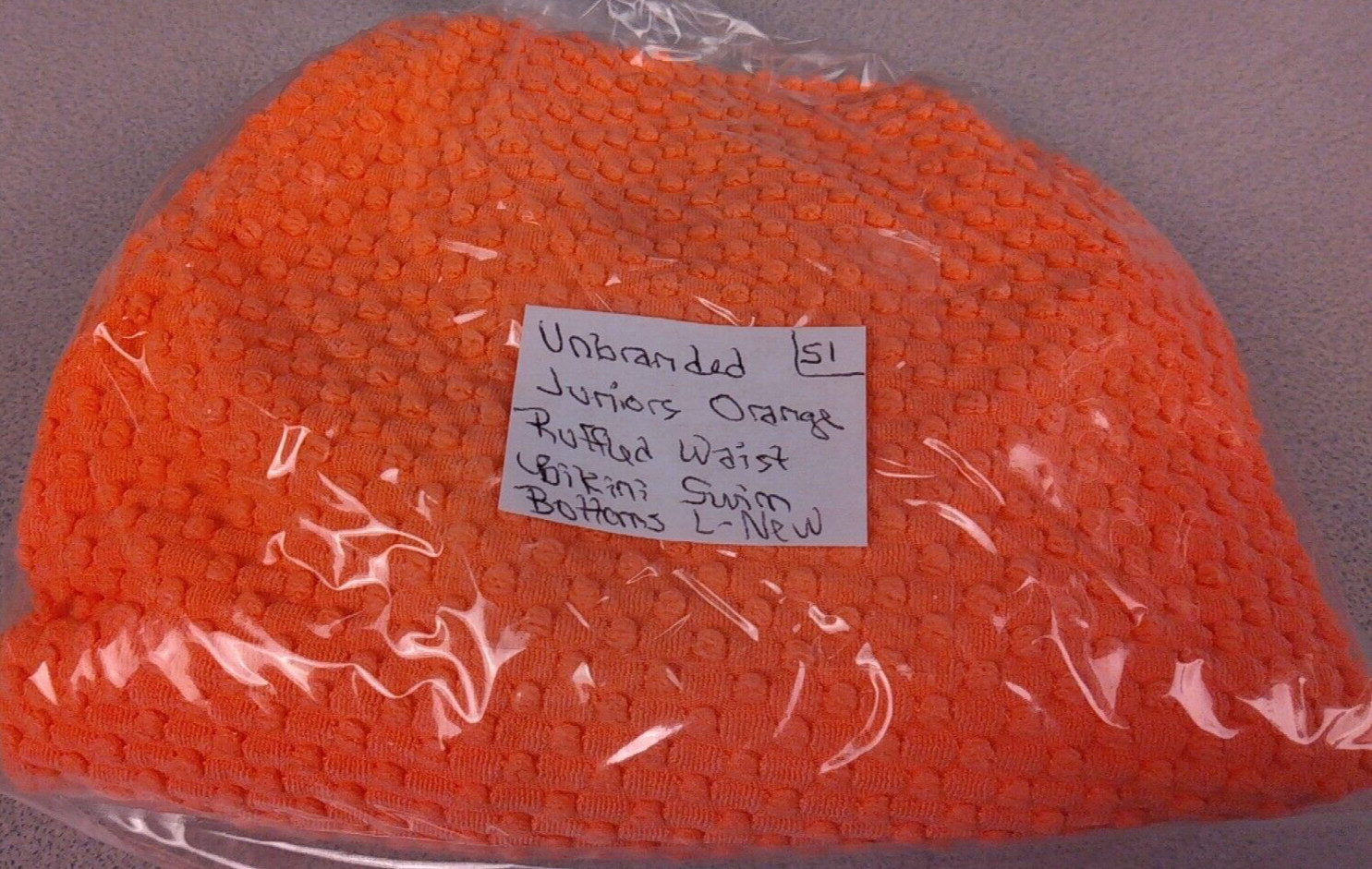 Unbranded Juniors Orange Ruffled Waist Bikini Swim Bottoms Size L – New. (51)