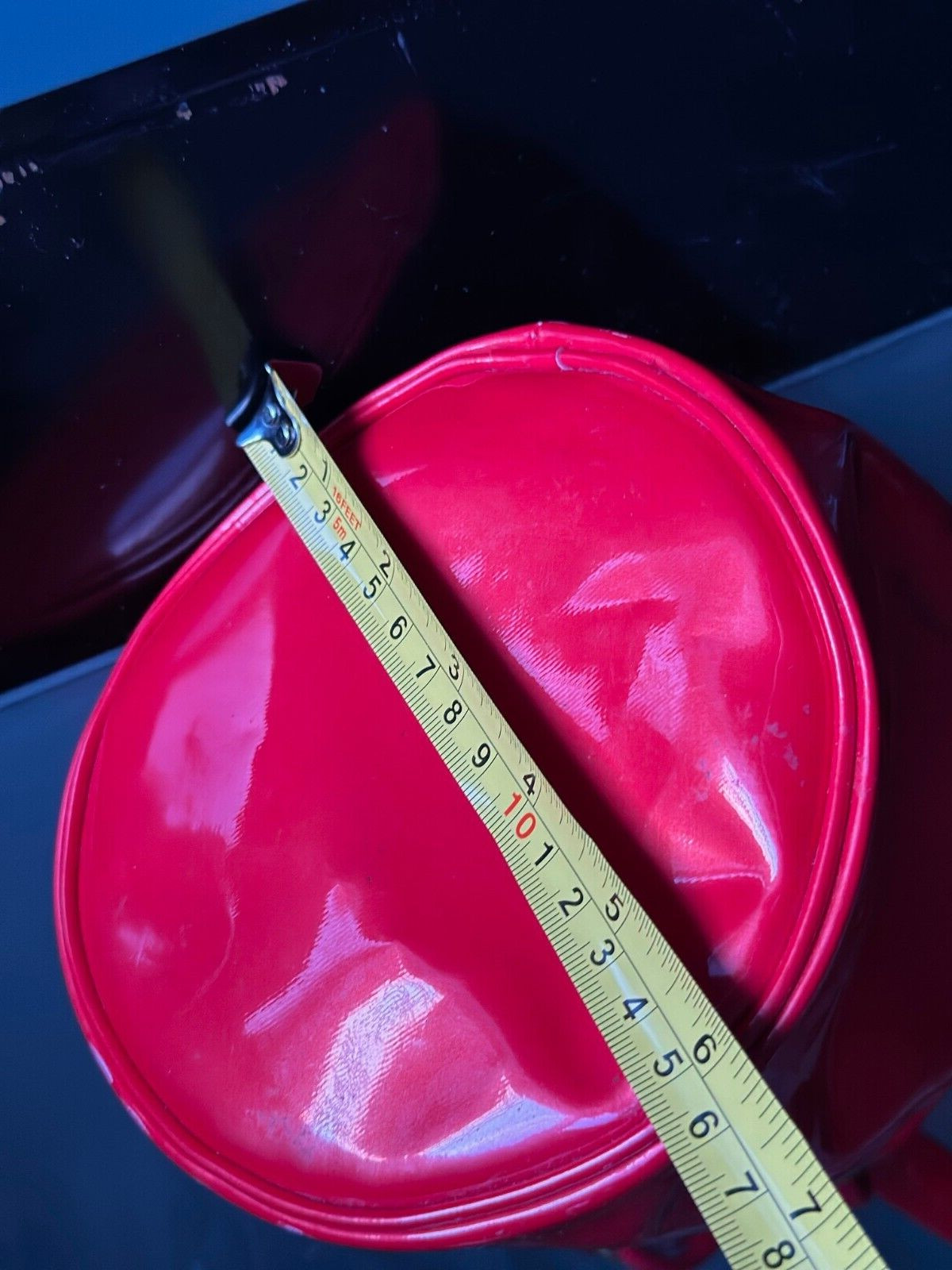 PRE-OWNED MOSCHINO BUCKET HANDBAG MADE IN ITALY BY REDWALL COLOR RED PVC PATENT