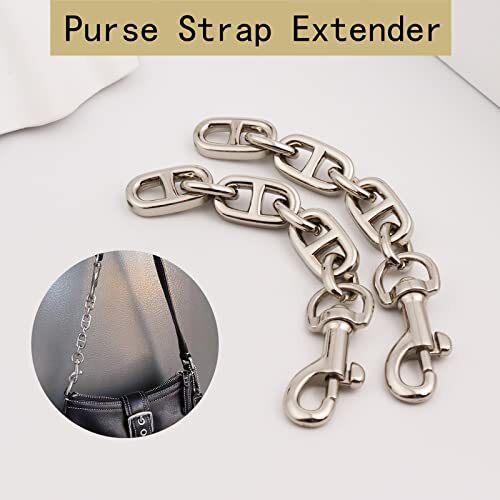 Purse Strap Extender 2Pcs 4.7 Inch Bag Extender Chain for 2 Pieces Silver