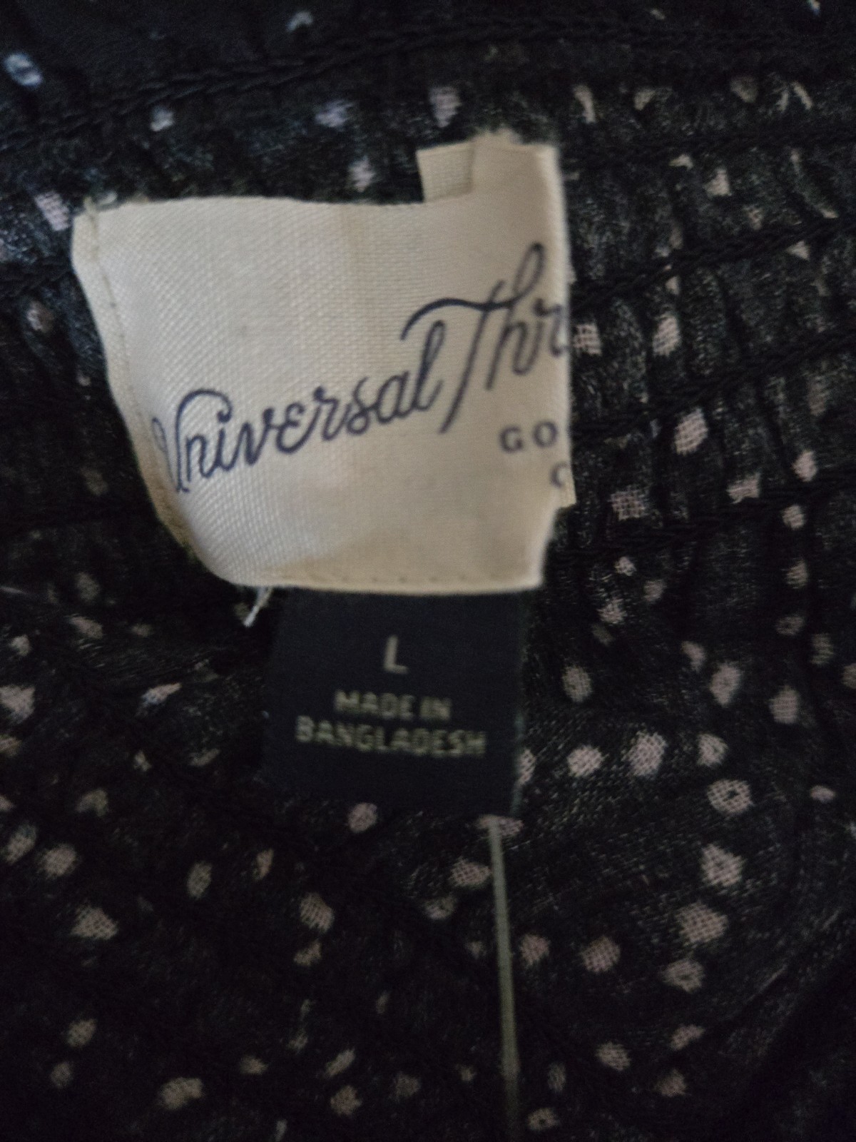Universal Thread Womens Crinkle Gauze Tube Top Navy Blue Dot Print Large NWT