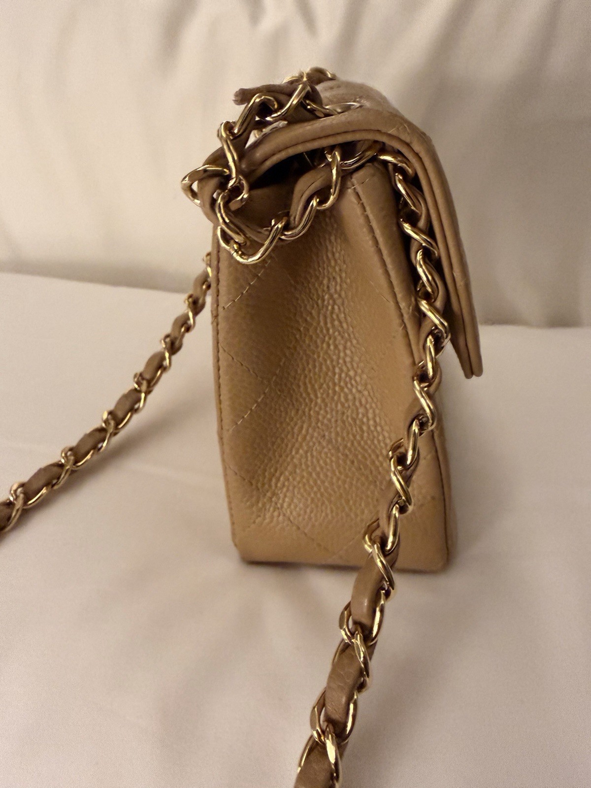 Chanel Beige Quilted Caviar Half Flap Mini – WGACA