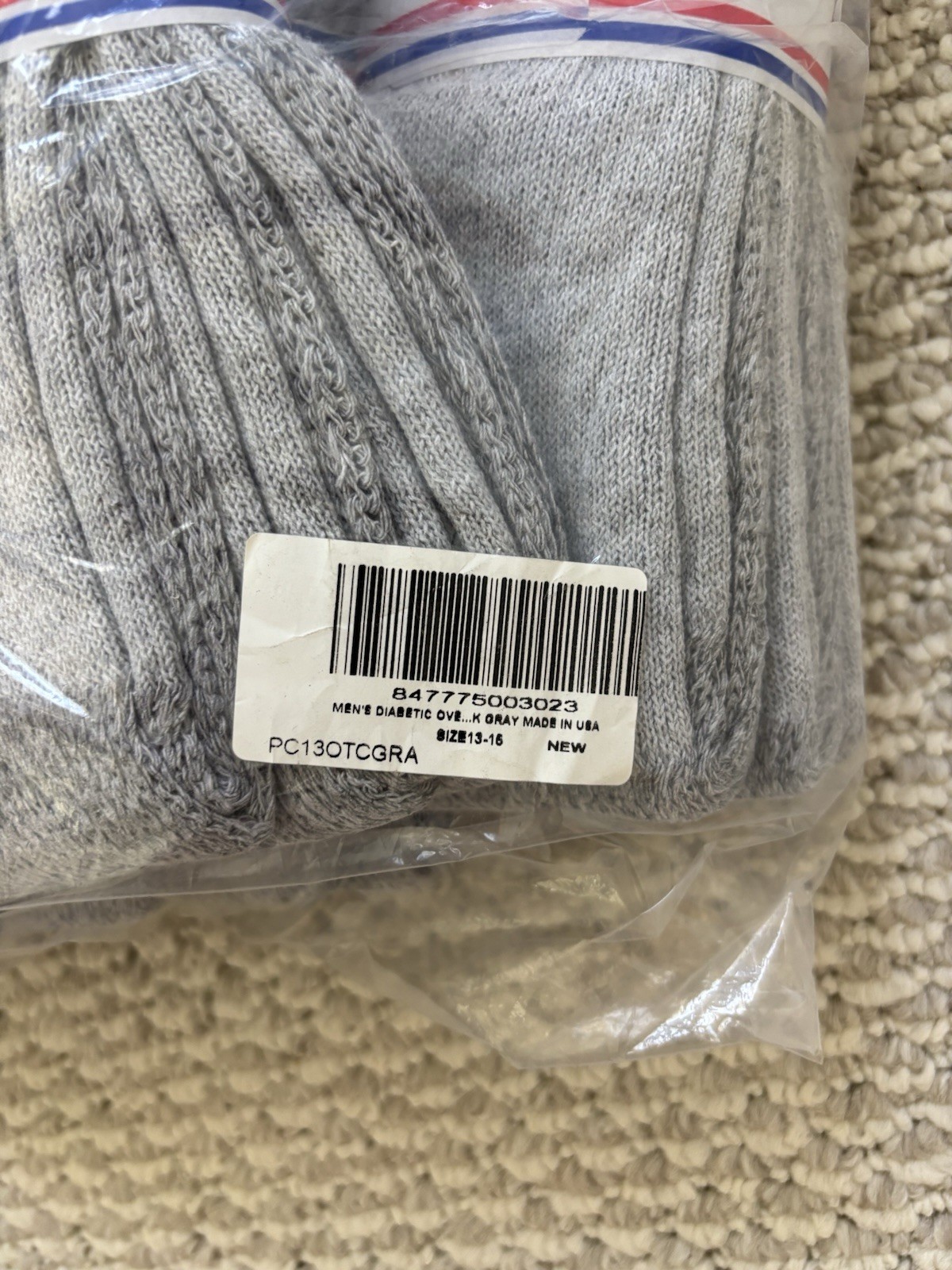 Physicians’ Choice Diabetic Socks Lot Of 12 Size 13-15 Over The Knee Gray NEW