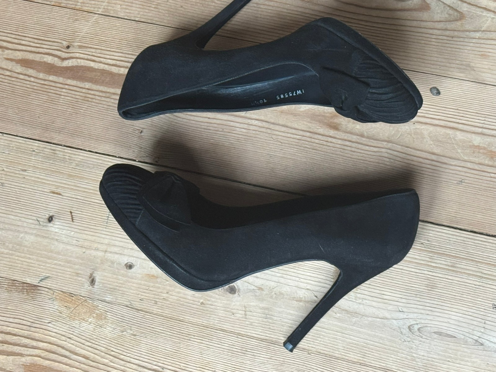 Stuart Weitzman Pumps 41 Suede Bow Platform 12cm High Heels