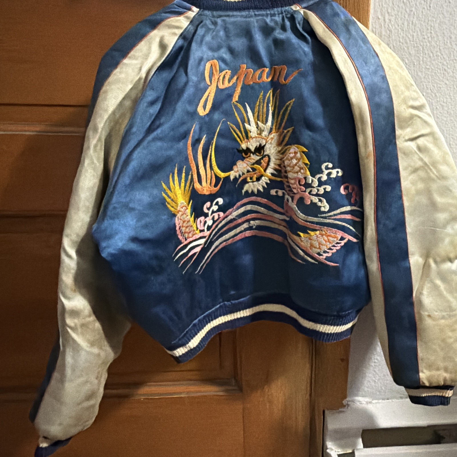 Vtg 1950s Sukajan Souvenir Jacket Reversible Quilted Eagle Mt Fuji Pink Japan