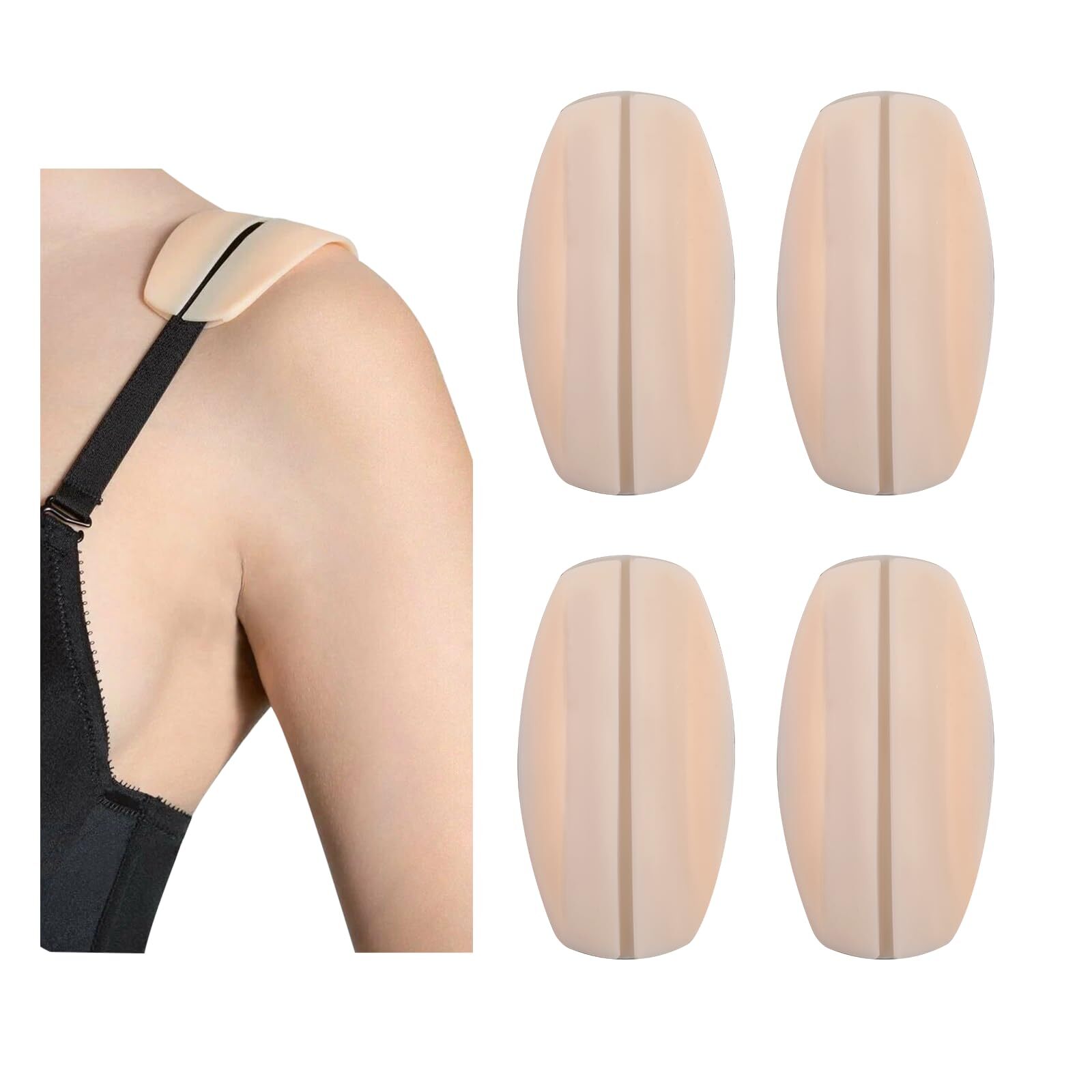 4 Pcs Bra Strap Holders for Slipping, Silicone Bra Strap Cushions Bra Strap Pad