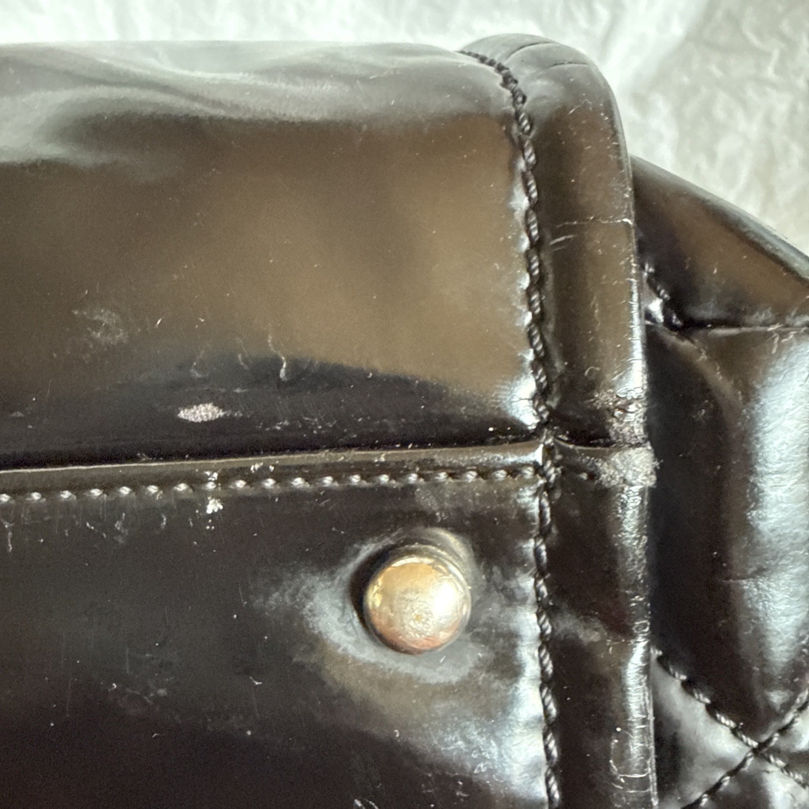 Authentic Chanel Coco Cabas Black Patent leather tote Bag
