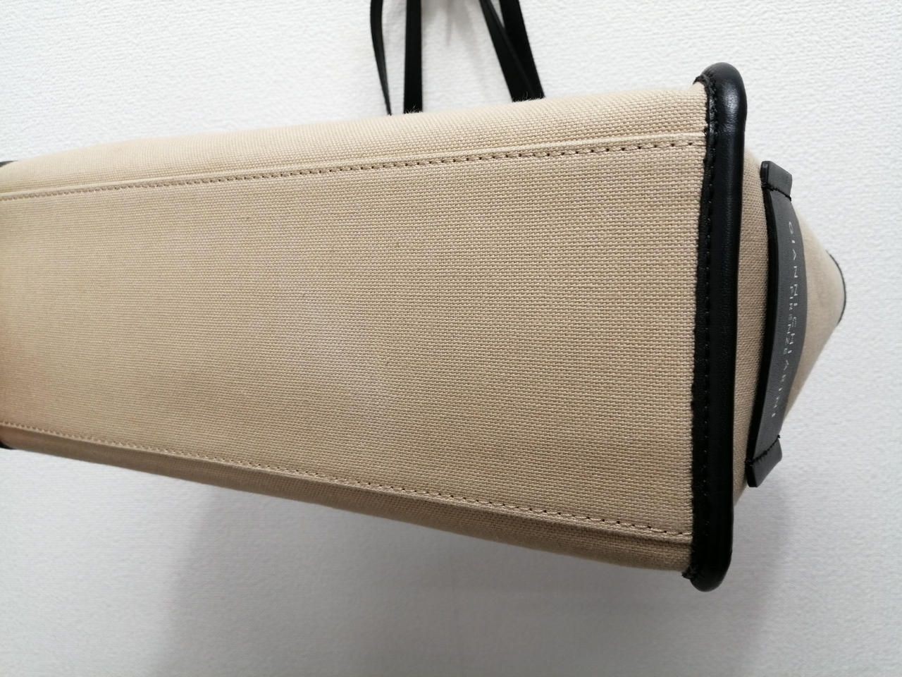 Gianni Chiarini Tote Bag Marcella Beg Canvas × Blk Leather Used