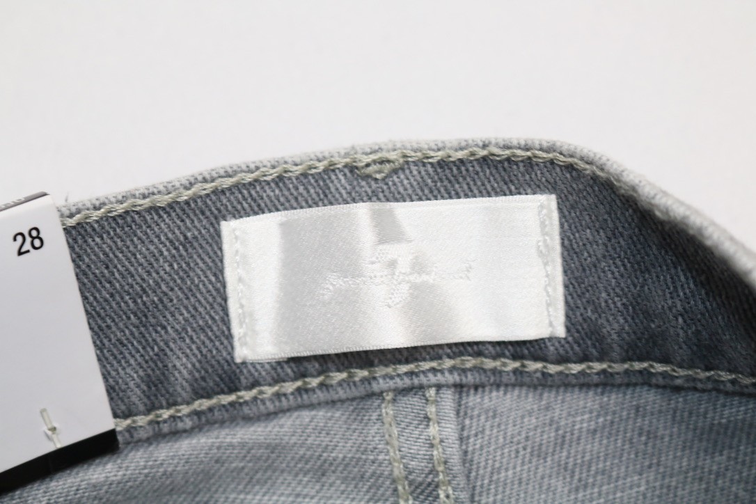 7 For All Mankind Women’s Dojo Original Light Wash Flared Distressed Jeans